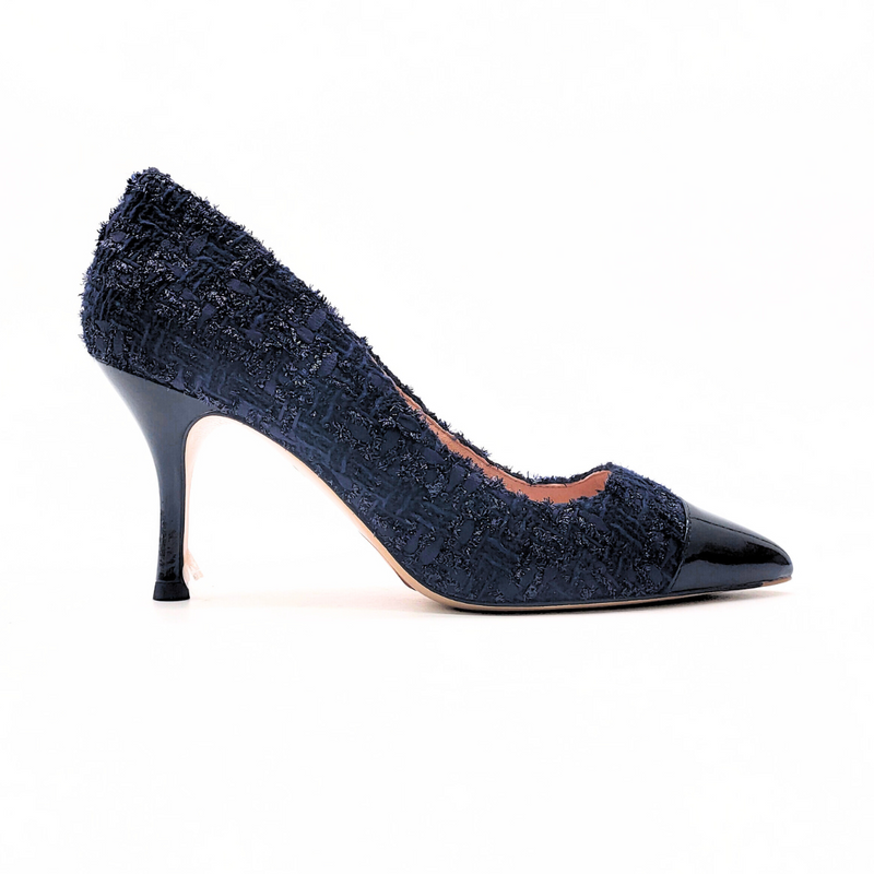 [Limited Edition FW'24] Navy Tweed Cap Toe Classic Pump