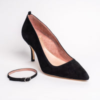 Midnight Maroon Leather Ankle Strap Pump