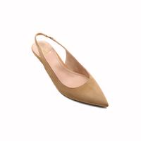 Tenacious Tan Suede Slingback Kitten Heel