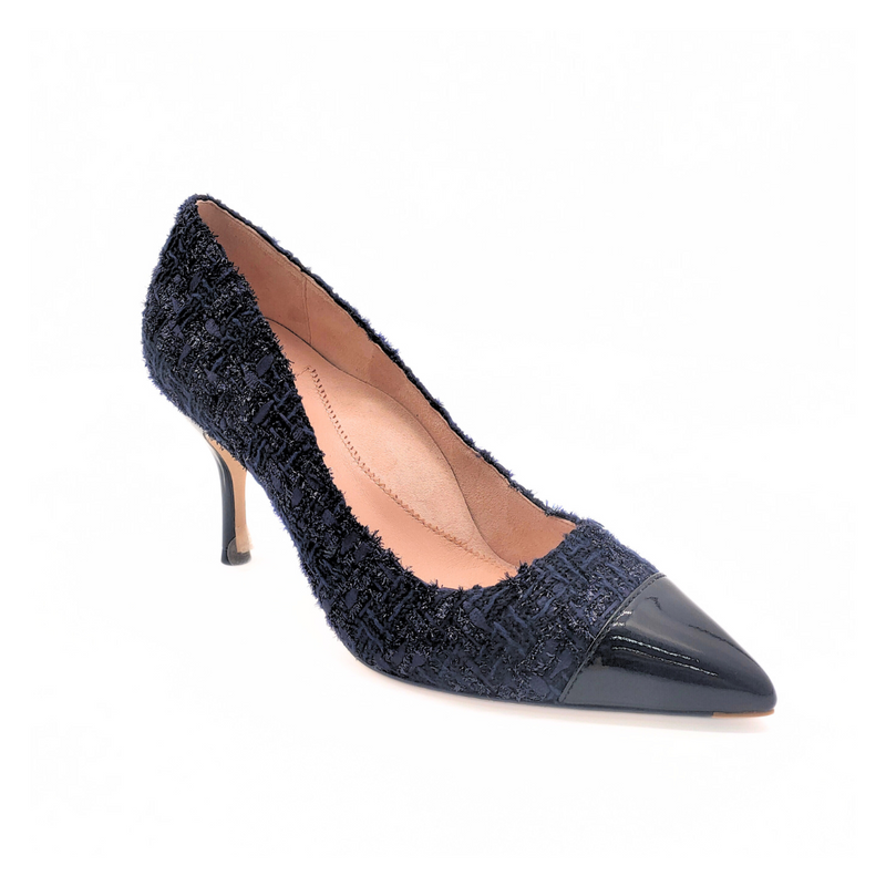 [Limited Edition FW'24] Navy Tweed Cap Toe Classic Pump