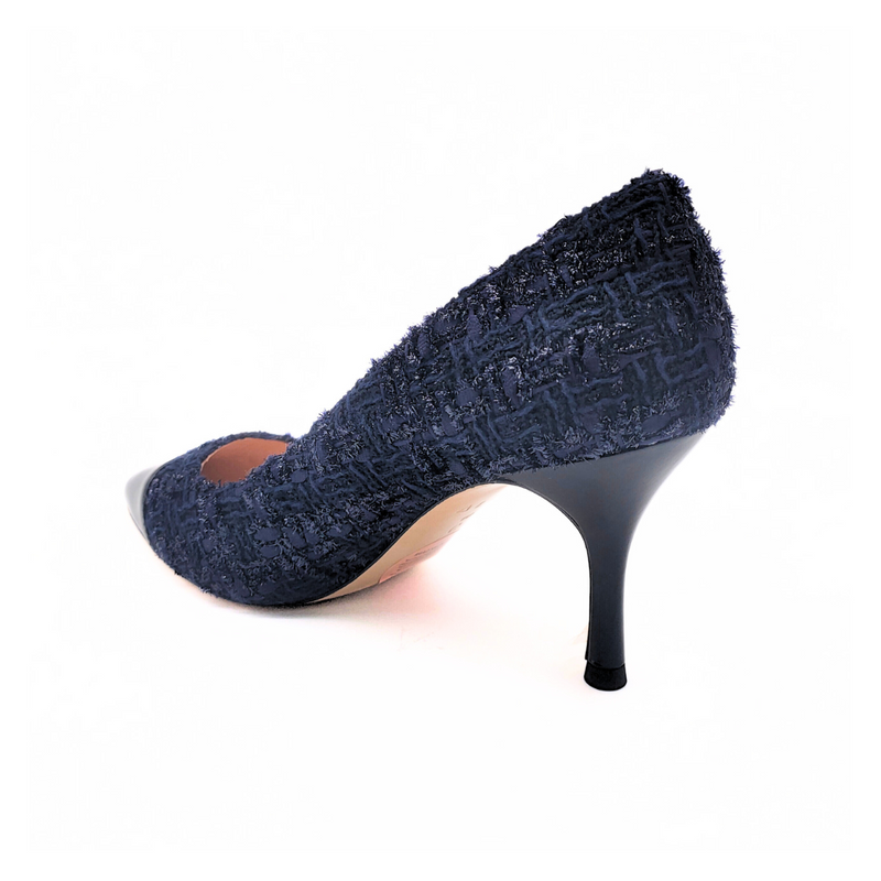 [Limited Edition FW'24] Navy Tweed Cap Toe Classic Pump