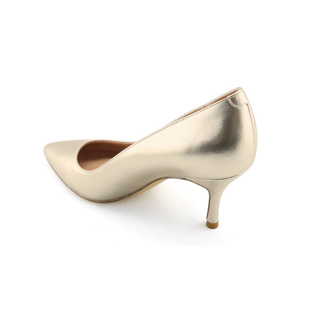 Champagne Gold Metallic Leather Pump