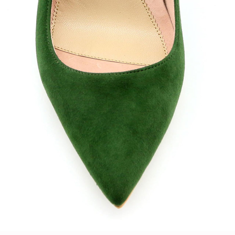 Emerald Suede Slingback Kitten Heel