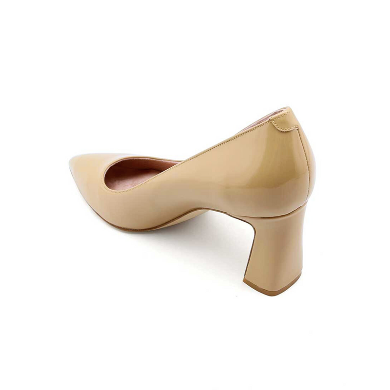 [SAMPLE] Desert Dune Patent Leather Bold Block Heel