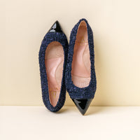 [Limited Edition FW'24] Navy Tweed Cap Toe Flat