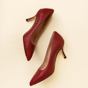 Midnight Maroon Leather Classic Pump