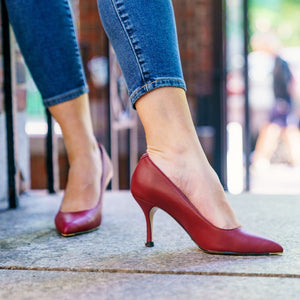 Midnight Maroon Leather Classic Pump