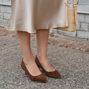 Moxie Mocha Suede Kitten Heel