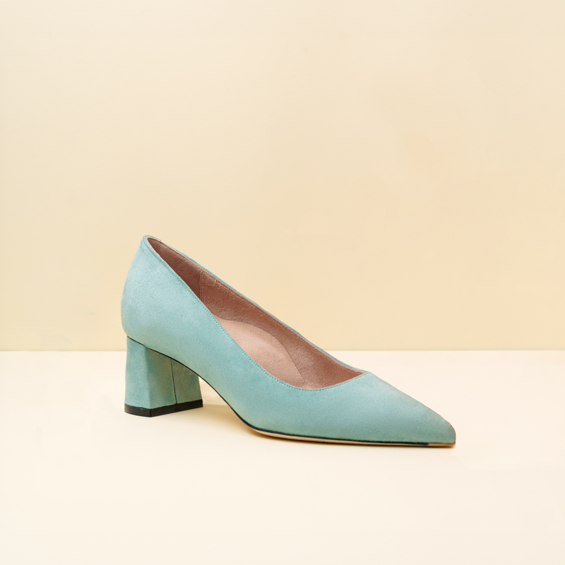 [SAMPLE] Blue Breeze Suede Lower Block Heel