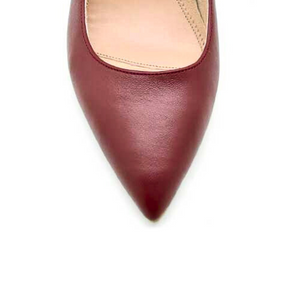 Midnight Maroon Leather Bold Block Heel