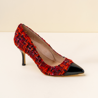 [Limited Edition FW'24] Red Tweed Cap Toe Classic Pump