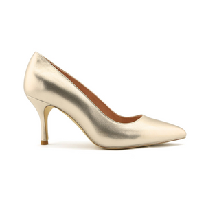 Champagne Gold Metallic Leather Pump