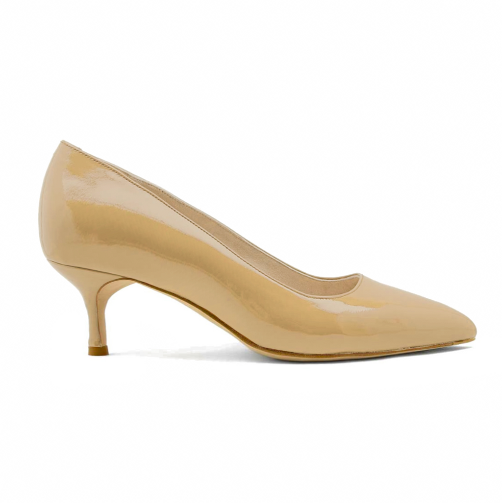 Desert Dune Patent Leather Kitten Heel