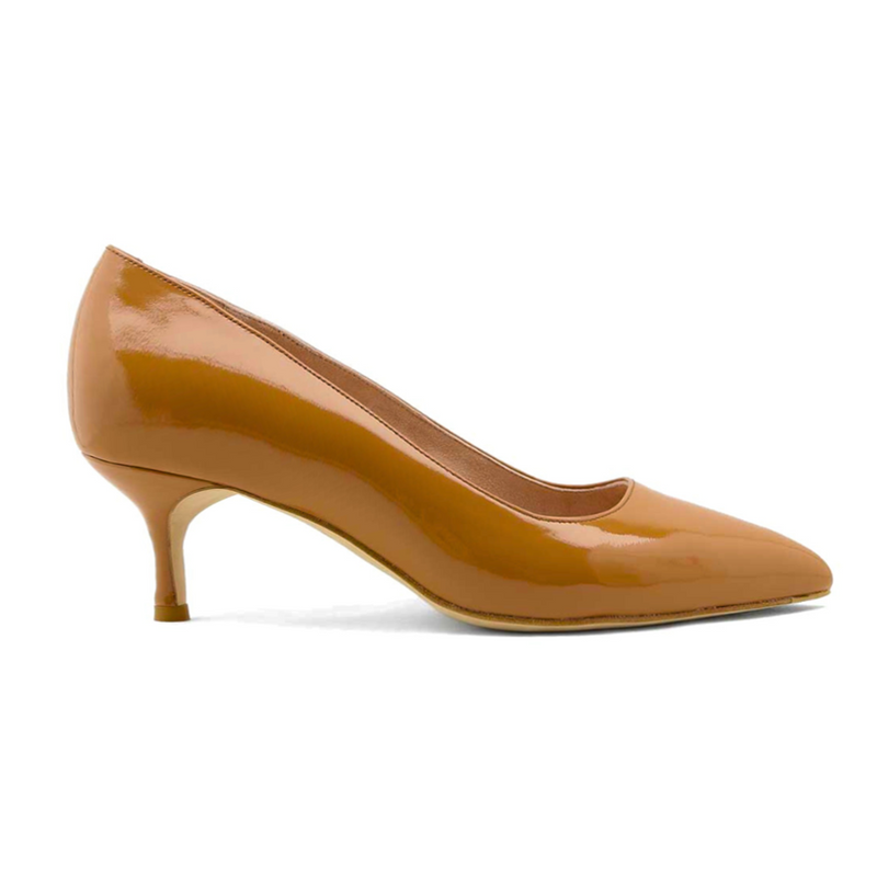 Bronze Bliss Patent Leather Kitten Heel