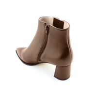 [SAMPLE] Chocolate Brown Calf Leather Lower Block Ankle Boot