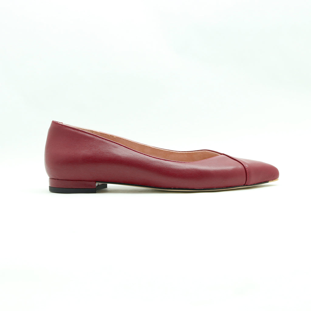 [NEW] Midnight Maroon Leather Forever Flat