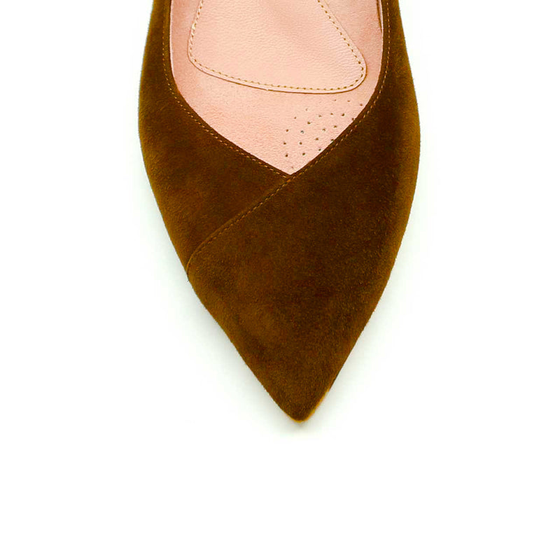 Moxie Mocha Suede Forever Flat