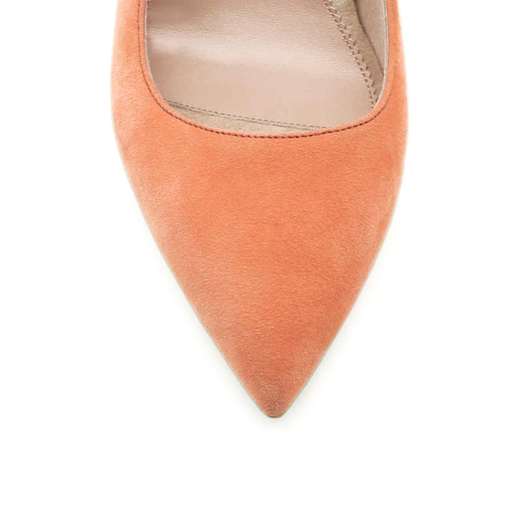 Peach Fuzz Suede Mary Jane Heel Pump