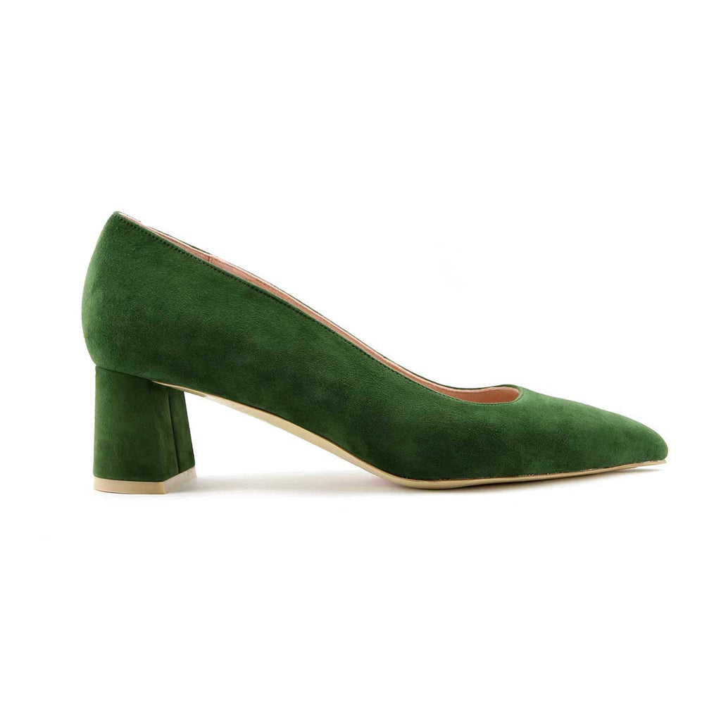 [SAMPLE] Emerald Suede Lower Block Heel Pump