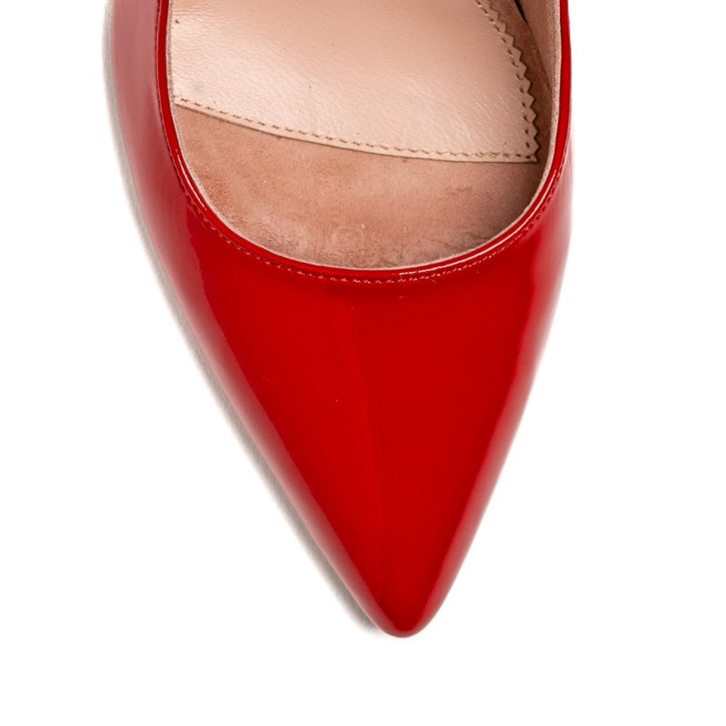 Red Patent Leather Slingback Kitten Heel