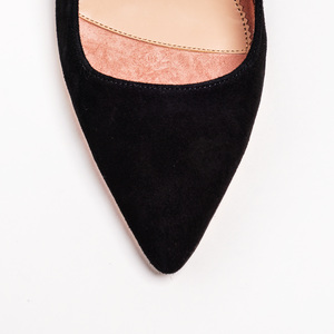 Black Suede Slingback Kitten Heel