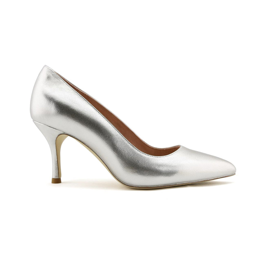 [SAMPLE] Silver Metallic Leather Pump