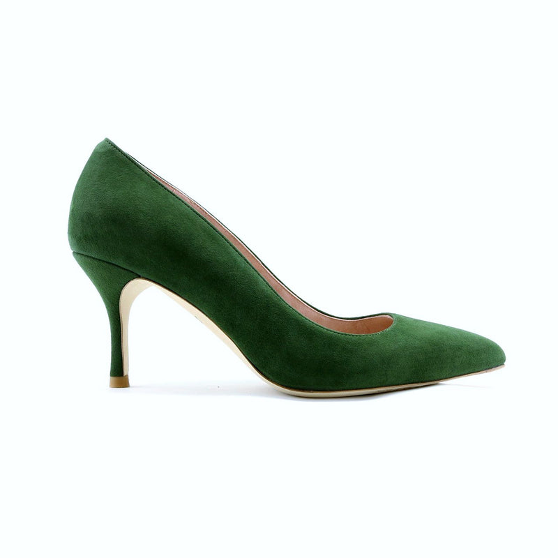 Emerald Suede Classic Pump - Comfortable Heels - Ally Shoes