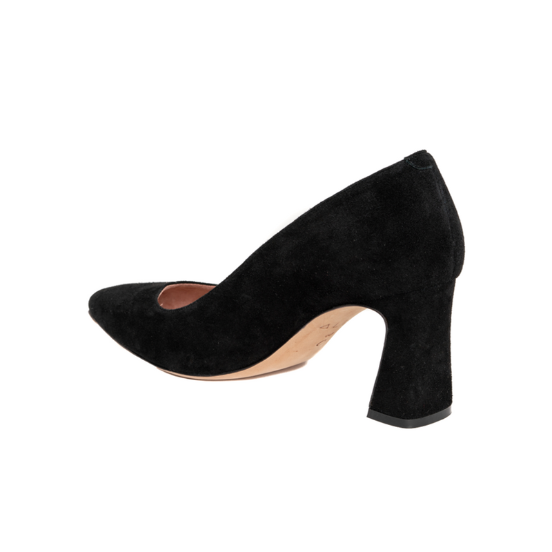 Tabitha Simmons, Black ruched woven round-toe pumps with concealed  platforms and covered heels. - Unique Designer Pieces