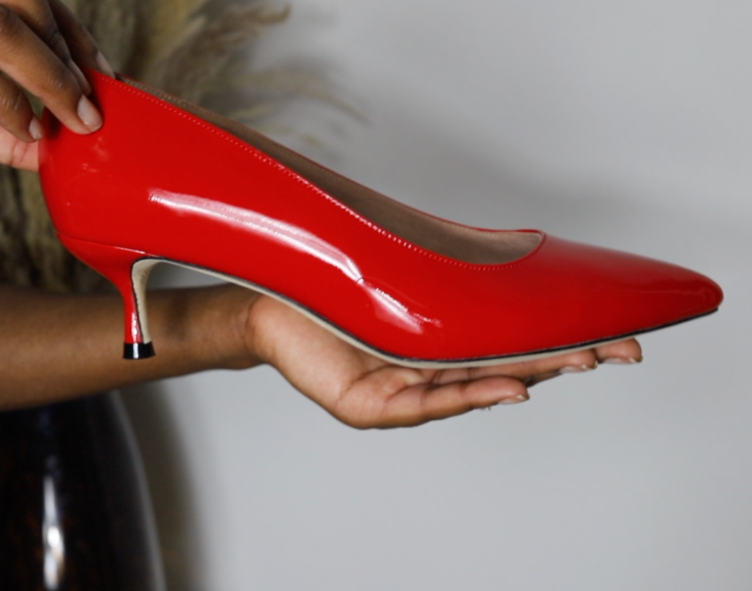 Lady Couture MISTIC Red Jewel Metallic Heel Slingback