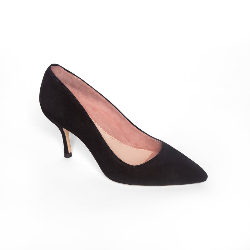 Black Suede Pointed Pumps with JC Emblem |LOVE 85 | Autumn Winter 19| JIMMY  CHOO