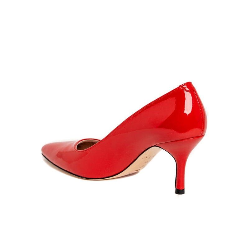 Red Patent Leather Block Heel Pump EU 33/US 4 / Medium (B)