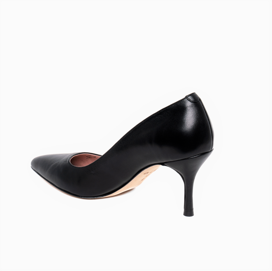rod fysisk indkomst Black Leather Pump - Comfortable Heels - Ally Shoes